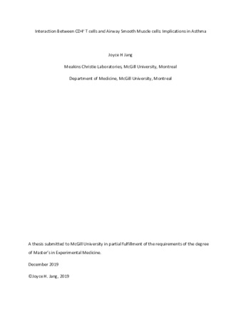 Interaction between CD4+ T cells and airway smooth muscle cells: Implications in Asthma thumbnail