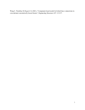 Component-based model for bolted brace connections in conventional concentrically braced frames thumbnail