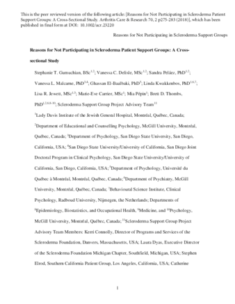 Reasons for Not Participating in Scleroderma Patient Support Groups: A Cross-Sectional Study thumbnail