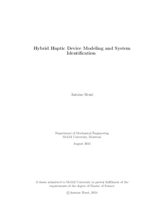 Hybrid Haptic Device Modeling and System Identification thumbnail