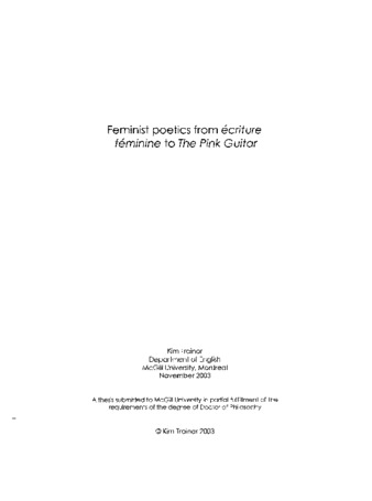 Feminist poetics from écriture féminine to The pink guitar thumbnail
