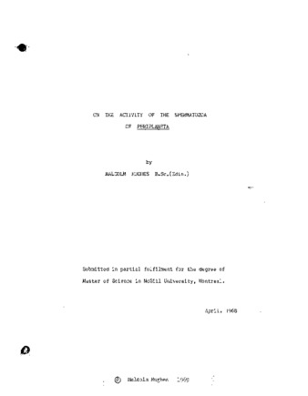 On the activity of the spermatozoa of Periplaneta. thumbnail