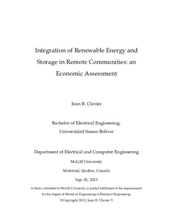 Integration of renewable energy and storage in remote communities: an economic assessment thumbnail