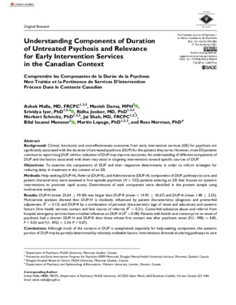 Understanding Components of Duration of Untreated Psychosis and Relevance for Early Intervention Services in the Canadian Context thumbnail
