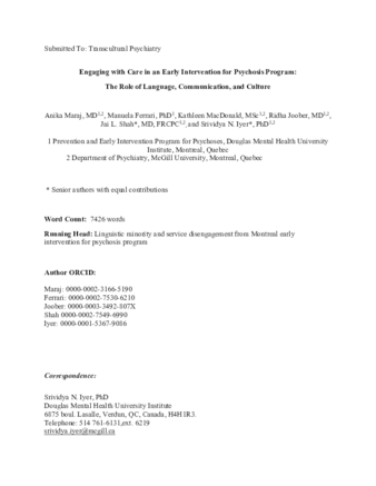 Engaging with care in an early intervention for psychosis program: The role of language, communication, and culture thumbnail