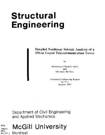 Detailed nonlinear seismic analysis of a 150-m guyed telecommunication tower thumbnail