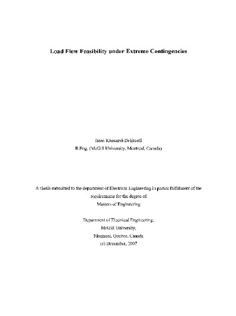 Load flow feasibility under extreme contingencies thumbnail