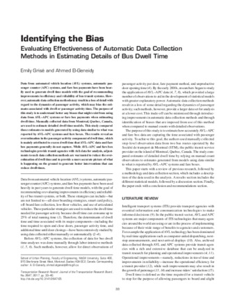 Identifying the Bias: Evaluating Effectiveness of Automatic Data Collection Methods in Estimating Details of Bus Dwell Time thumbnail