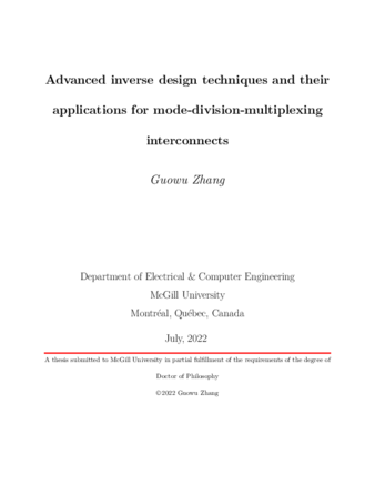 Advanced inverse design techniques and their applications for mode-division-multiplexing interconnects thumbnail