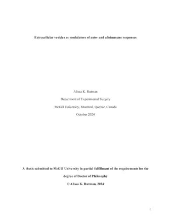 Extracellular vesicles as modulators of auto- and alloimmune responses thumbnail