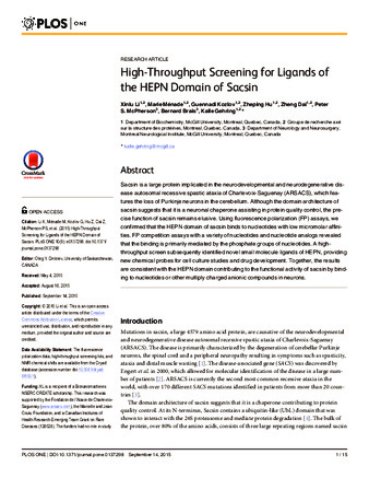 High-Throughput Screening for Ligands of the HEPN Domain of Sacsin thumbnail