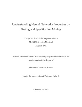 Understanding Neural Networks Properties by Testing and Specification Mining thumbnail