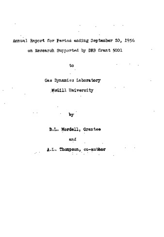 Annual report for period ending September 30 1956 on research supported by DRB grant 5001 thumbnail