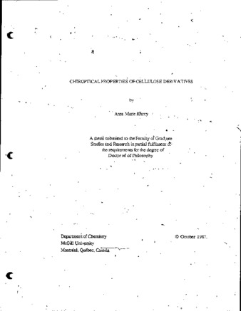 Chiroptical properties of cellulose derivatives thumbnail