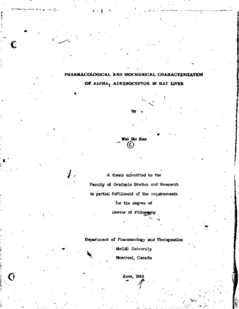 Pharmacological and biochemical characterization of alpha1 adrenoceptor in rat liver thumbnail