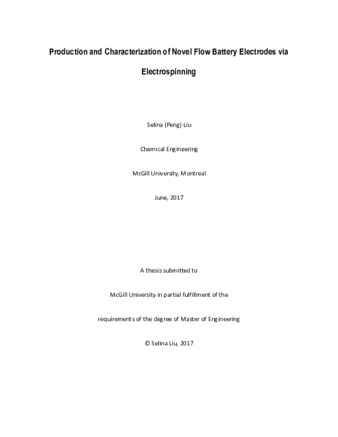 Production and characterization of novel flow battery electrodes via electrospinning thumbnail