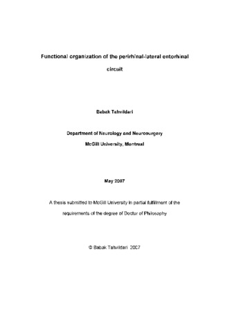 Functional organization of the perirhinal-lateral entorhinal circuit thumbnail