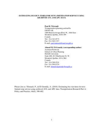 Estimating bus run times for new limited-stop service using archived AVL and APC data thumbnail