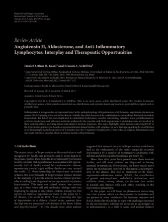 Angiotensin II, Aldosterone, and Anti-Inflammatory Lymphocytes: Interplay and Therapeutic Opportunities thumbnail