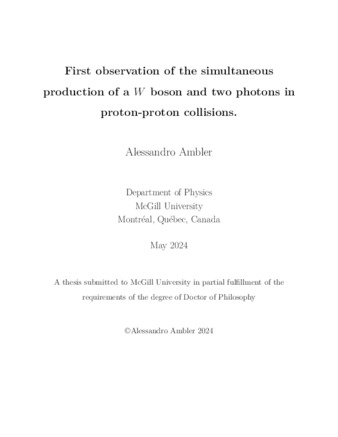 First observation of the simultaneous production of a W boson and two photons in proton-proton collisions. thumbnail