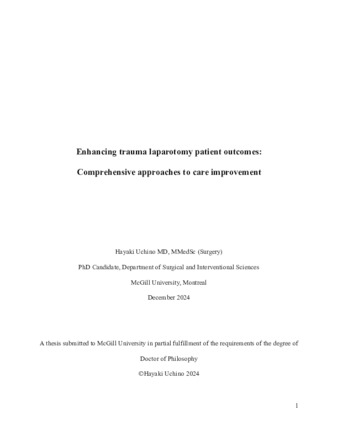 Enhancing trauma laparotomy patient outcomes: Comprehensive approaches to care improvement thumbnail