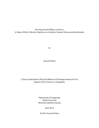 Reviving French Military Archives: A Study of Ethnic Minority Depictions in Northern Colonial Vietnamese Borderlands thumbnail