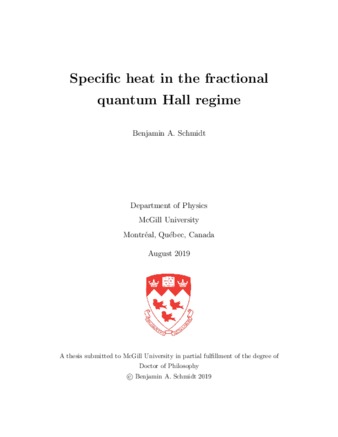 Specific heat in the fractional quantum Hall regime thumbnail