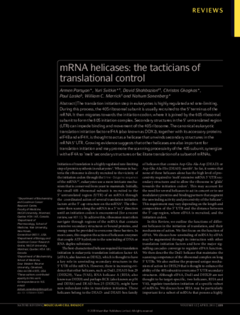 mRNA helicases: the tacticians of translational control thumbnail