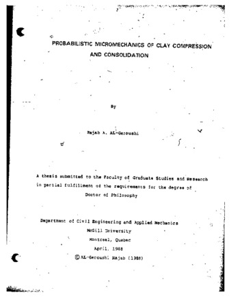 Probabilistic micromechanics of clay compression and consolidation thumbnail