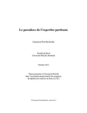 Thesis Le paradoxe de l expertise partisane ID p8418r869