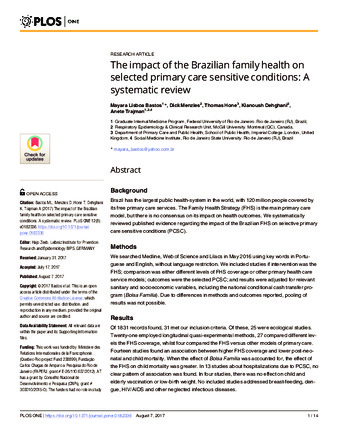 The impact of the Brazilian family health on selected primary care sensitive conditions: A systematic review thumbnail