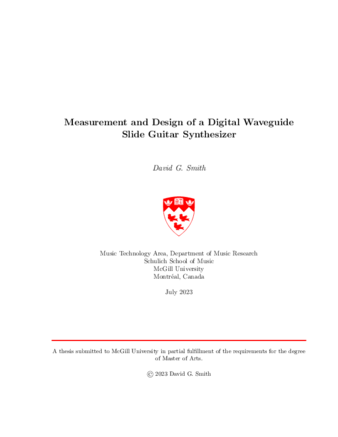 Measurement and Design of a Virtual Slide Guitar thumbnail