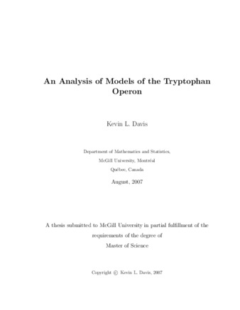 An analysis of models of the tryptophan operon thumbnail