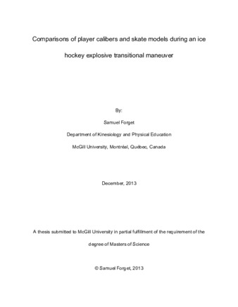 Comparisons of player calibers and skate models during an ice hockey explosive transitional maneuver thumbnail