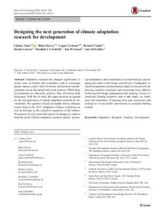 Designing the next generation of climate adaptation research for development thumbnail