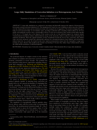 Large-eddy simulations of convection initiation over heterogeneous, low terrain thumbnail