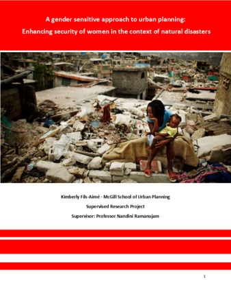 A Gender Sensitive Approach to Urban Planning: Enhancing security of women in the context of natural disasters thumbnail