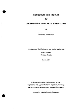 Inspection and repair of underwater concrete structures thumbnail