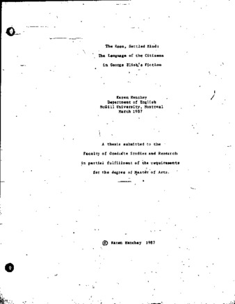 The keen, settled mind : the language of the citizens in George Eliot's fiction thumbnail