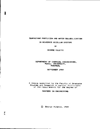 Surfactant partition and water solubilization in reversed micellar systems thumbnail