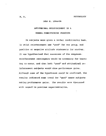 Attitudinal reinforcement in a verbal conditioning paradigm. thumbnail