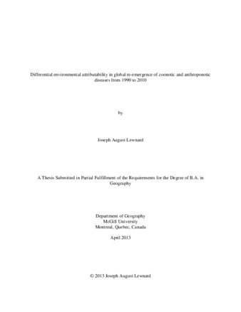 Differential environmental attributability in global re-emergence of zoonotic and anthroponotic diseases from 1990 to 2010 thumbnail