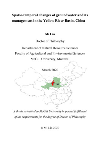 Spatio-temporal changes of groundwater and its management in the Yellow River Basin, China thumbnail