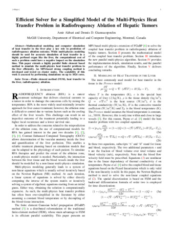 Efficient Solver for a Simplified Model of the Multi-Physics Heat Transfer Problem in Radio Frequency Ablation of Hepatic Tumors thumbnail