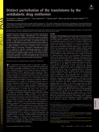 Distinct perturbation of the translatome by the antidiabetic drug metformin thumbnail