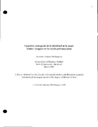 Opresión y búsqueda de la identidad de la mujer (Esther Tusquets en la novela posfranquista) thumbnail