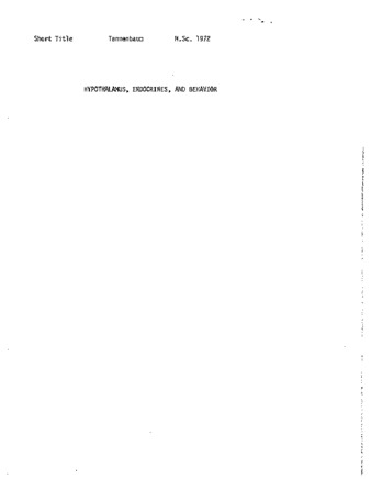 Metabolic and endocrine aspects of the ventromedial hypothalamic syndrome thumbnail