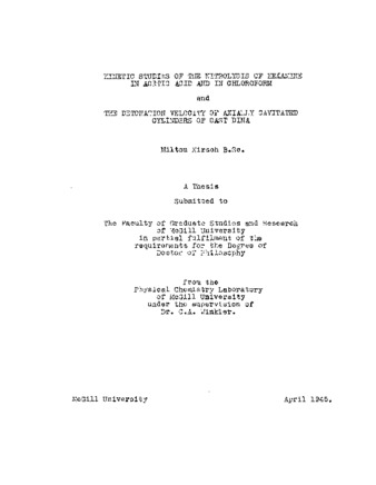 Kinetic studies of the nitrolysis of hexamine in acetic acid and in chloroform, and : The detonation velocity of axially cavitated cylinders of cast dina. thumbnail