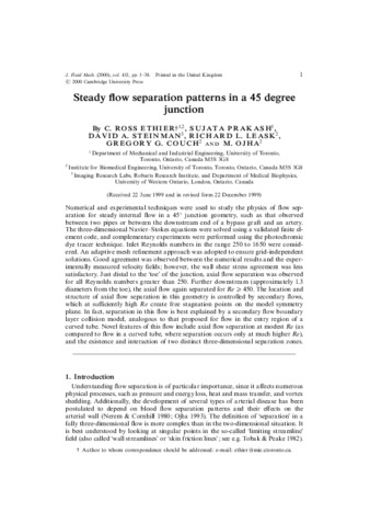 Steady flow separation patterns in a 45 degree junction thumbnail
