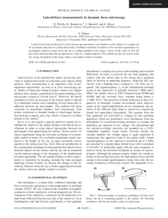 Lateral-force measurements in dynamic force microscopy thumbnail